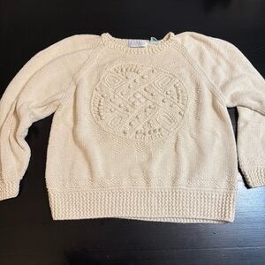 Vintage Segrets Sun Prints Cream Knit Sweater